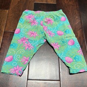 Disney Princess Leggings with Pink Floral & Shell Print